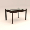 Ladder Style Four Seater Dining Set with Glass Table Top