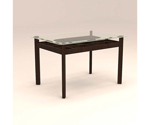 Ladder Style Four Seater Dining Set with Glass Table Top