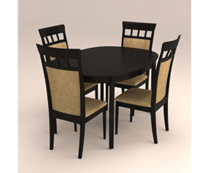 High Back Cushioned Four Seater with Oval Table Dinning Set