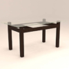 Glass Dinning Set with Rectangular Table and Six Seater Ladder Back Chairs