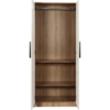 King Size Double Door Wardrobe in White and Brown color