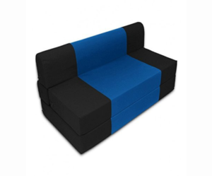 Premium Quality Blue and Black Full Foam Sofa Cum Bed