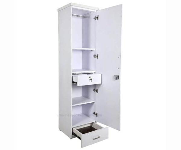 Engineered Wood Wardrobe White in Single door