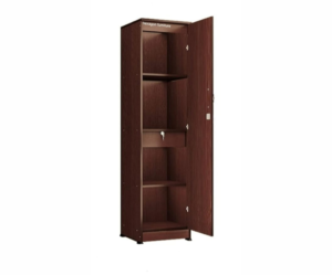 Engineered Wood Single Door Wardrobe | Dark Brown