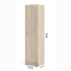 Single Door Wardrobe with Four Shelves in White
