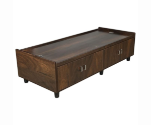 Single Size Bed with Box Storage | Wooden Texture | Brown