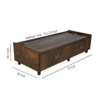 Wooden Texture Single Size Bed with Mattress and Box Storage