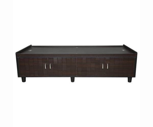 Single Size Bed with Box Storage | Dark Brick Texture