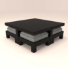 Four Stool Centre Table with Grey Cushions
