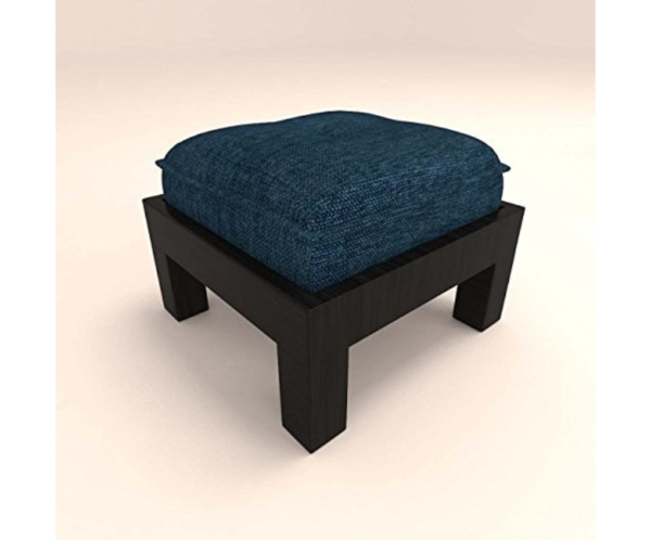 Large Blue Cushioned Four Stool Coffee Center Table