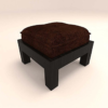 Four Stool Coffee Table with Dark Brown Cushions