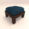 1 Stylish Large Blue Cushioned Four Stool Centre Table