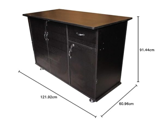 Wooden Mini Wardrobe Cum Table | Black