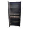 1 Double Door Wardrobe | Almirah | Multipurpose Cabinet with two Drawers in Dark Walnut Color
