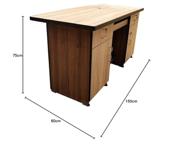 Engineered wood Finish Office Table | Study Table | Office System Table with Storage in Royal Color