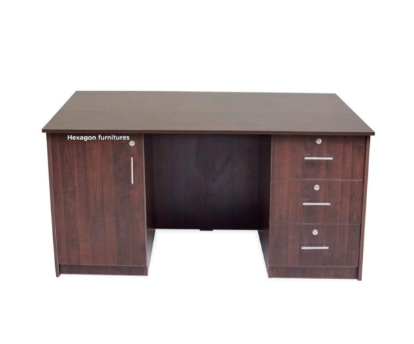 Office Table and Study Desk | Engineered Wood | Brown