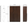 Three Door Wardrobe Without Drawer & Without Mirror