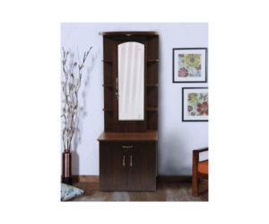 Dressing Table | American Walnut Finish with Shelves and Drawer