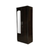 Orchid Dark Wooden Double Door Wardrobe with Mirror | Standard | Brown