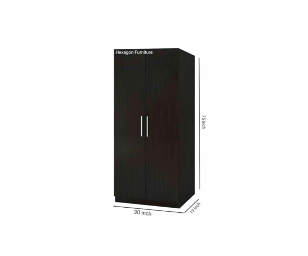 Double Door Wardrobe with Drawer and Mirror in Wenge Colour