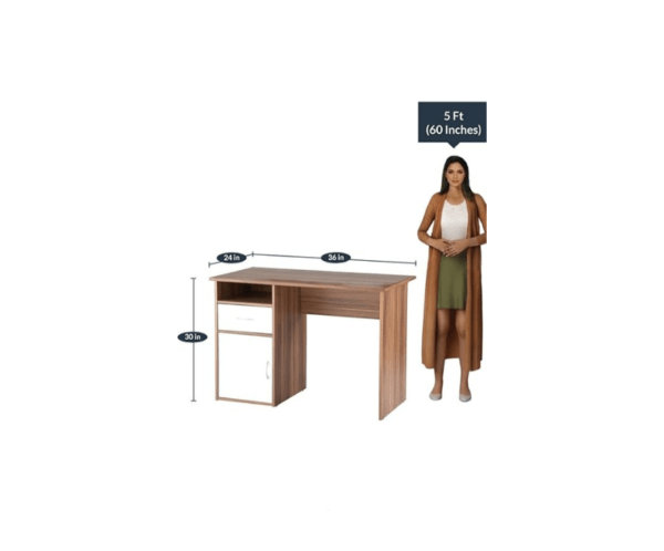 Study Table | White and Walnut Colour