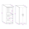 Engineered Wood Double Door Wardrobe | Finish Color - Wenge