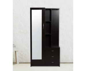 Dressing Table in Wenge Finish | 3 Drawer and Shelves