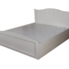 White King Size Textured Bed with Storage
