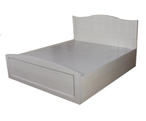 White King Size Textured Bed with Storage