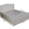 White Queen Size Textured Bed with Storage | Wood