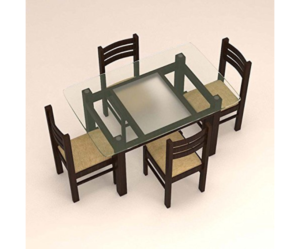 Ladder Back Chairs with Rectangular Glass Top Dinning Set