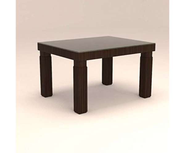 Four Seater Dinning Set with Vertical Stripe and Glass Table Top