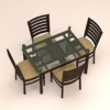 Ladder Style Four Seater Dining Set with Glass Table Top