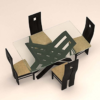 Criss Cross Designed Four Seater Glass Dinning Set