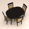High Back Cushioned Four Seater with Oval Table Dinning Set