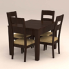 Contemporary Broad Ladder Back Four Seater Dinning Set