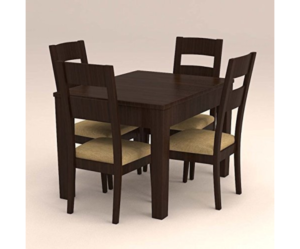 Contemporary Broad Ladder Back Four Seater Dinning Set