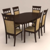 Oval Dinning Set with Six Seater High Back Cushioned Chair