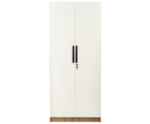 King Size Double Door Wardrobe in White and Brown color