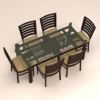 Ladder Style Six Seater Dining Set with Glass Table Top
