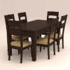 Rectangular Dinning Set with Six Ladder Back Seaters