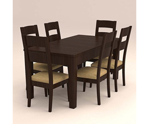 Rectangular Dinning Set with Six Ladder Back Seaters