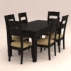 Contemporary Rectangular Table Top and Six Seater Dinning Set