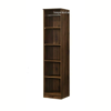 Single Door Wardrobe with 5 Shelves | Brown and Off White