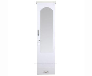 Engineered Wood Wardrobe White in Single door
