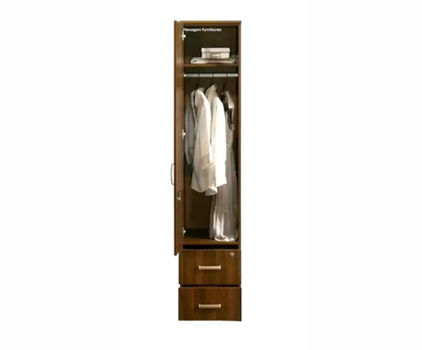 Single Door Wardrobe with Two Drawer and Mirror