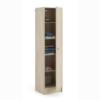 Single Door Wardrobe with Four Shelves in White