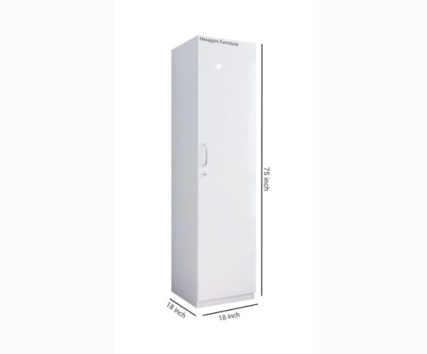 Engineered Wood Single Door Wardrobe Frosty White
