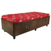 Wooden Texture Single Size Bed with Mattress and Box Storage