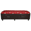 Single Size Bed with Mattress and Box Storage | Dark Brick Texture
